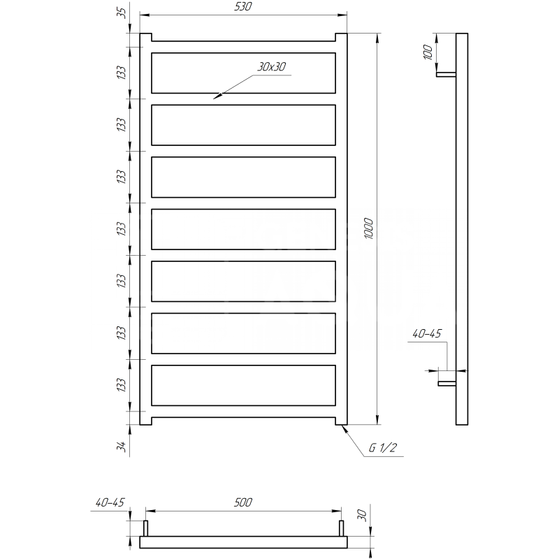Genesis-Aqua Сушилка для полотенец Bud Электрическая 120x53x3 (GA-30006)