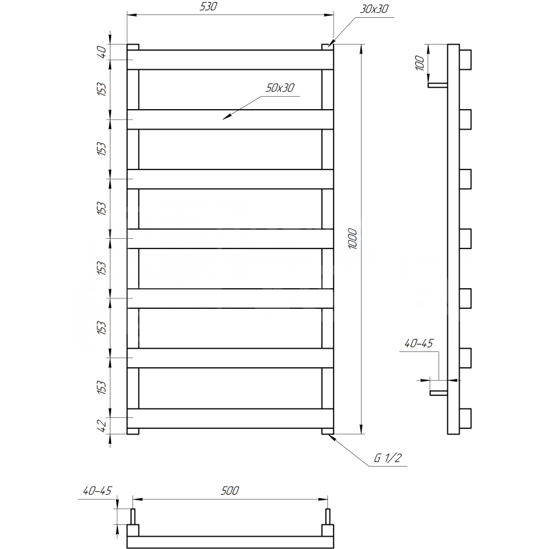 Genesis-Aqua Полотенцесушитель Fancy Водяной 100x53x3 (GA-2902)