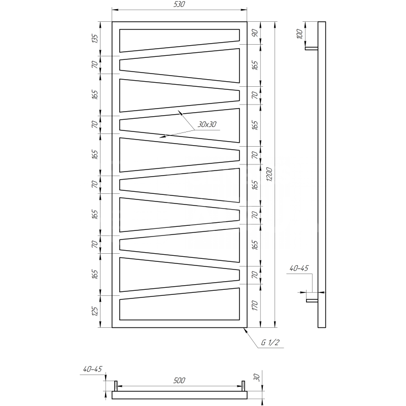 Genesis-Aqua Полотенцесушитель Genesis Электрический 100x53x3 (GA-7005)