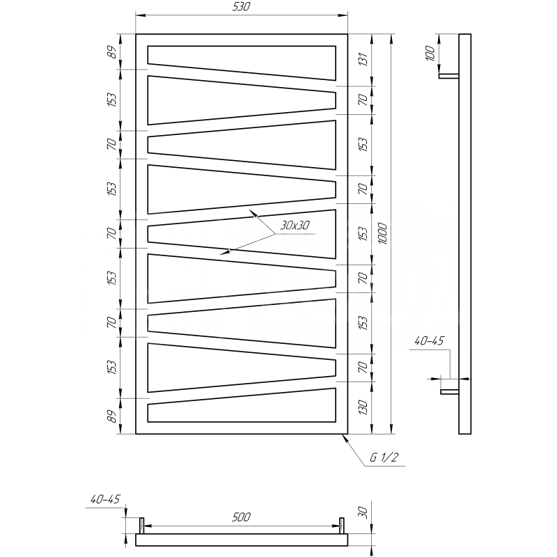 Genesis-Aqua Полотенцесушитель Genesis Электрический 800x53x3 (GA-7004)
