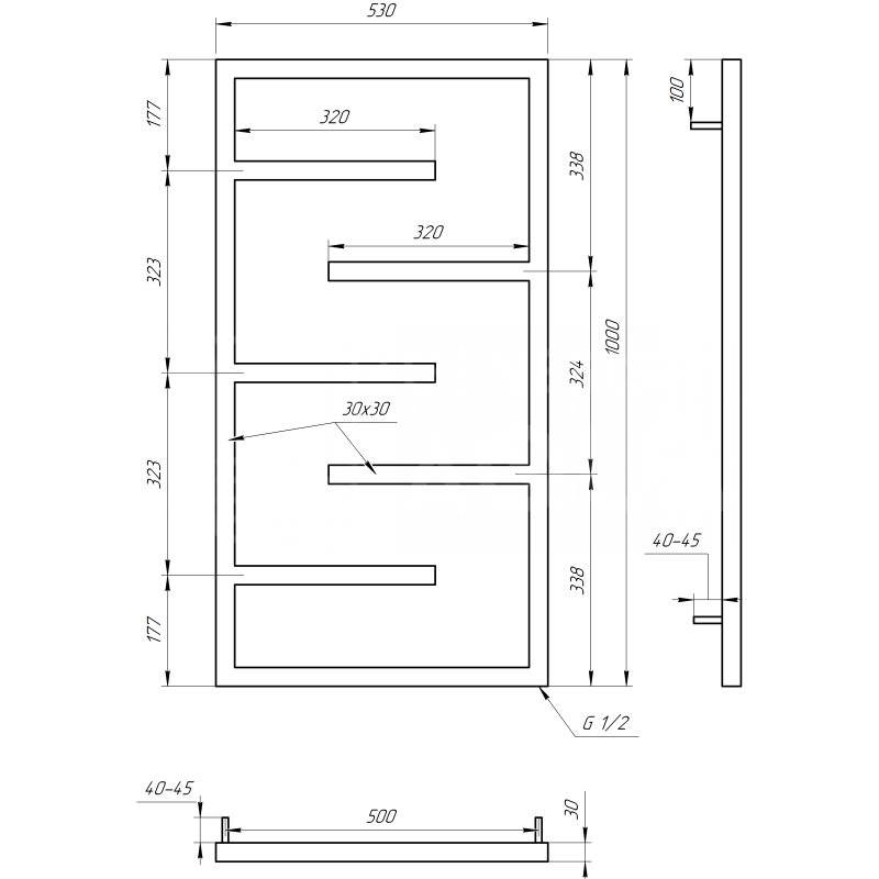 Genesis-Aqua Сушка для рушников Infinite Электрическая 120x53x3 (GA-4006)