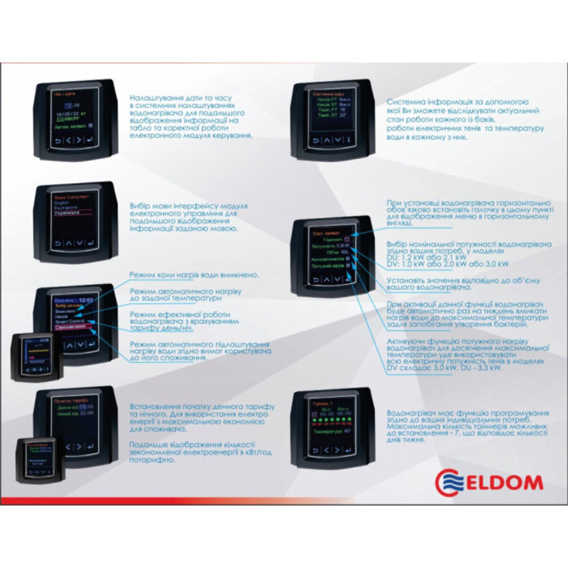 Eldom Водонагреватель (бойлер) GALANT DRY 60 3x 1000 W DV060DW-W ELDOM