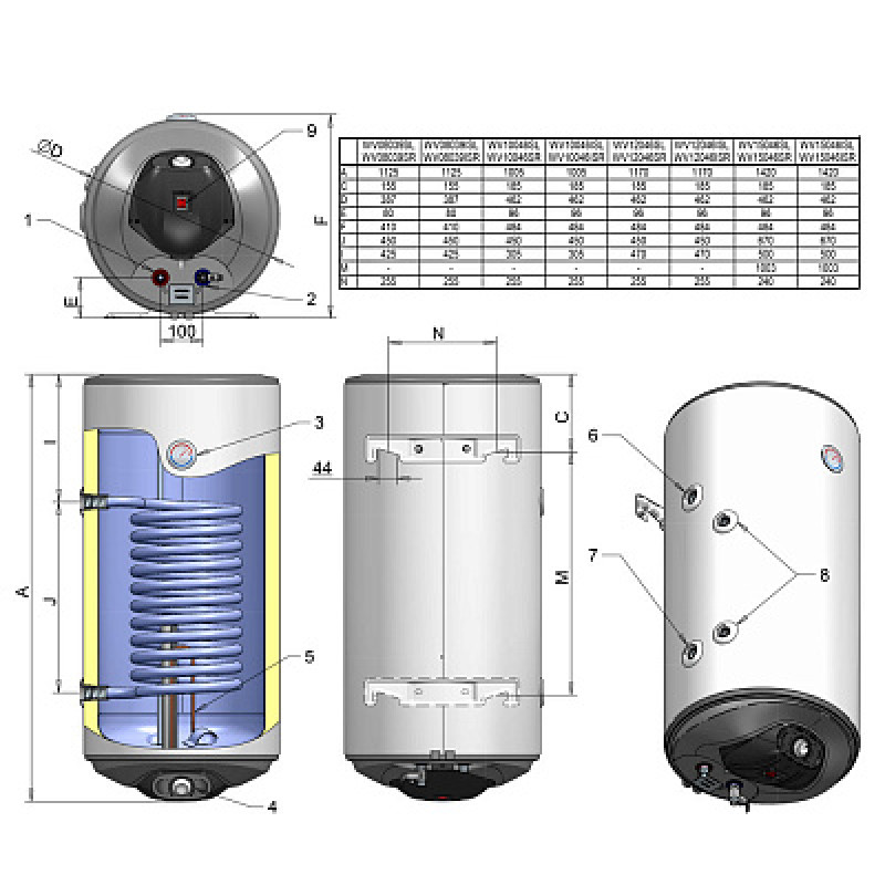 Eldom Водонагреватель (бойлер) Green Line 150 WV15046SR