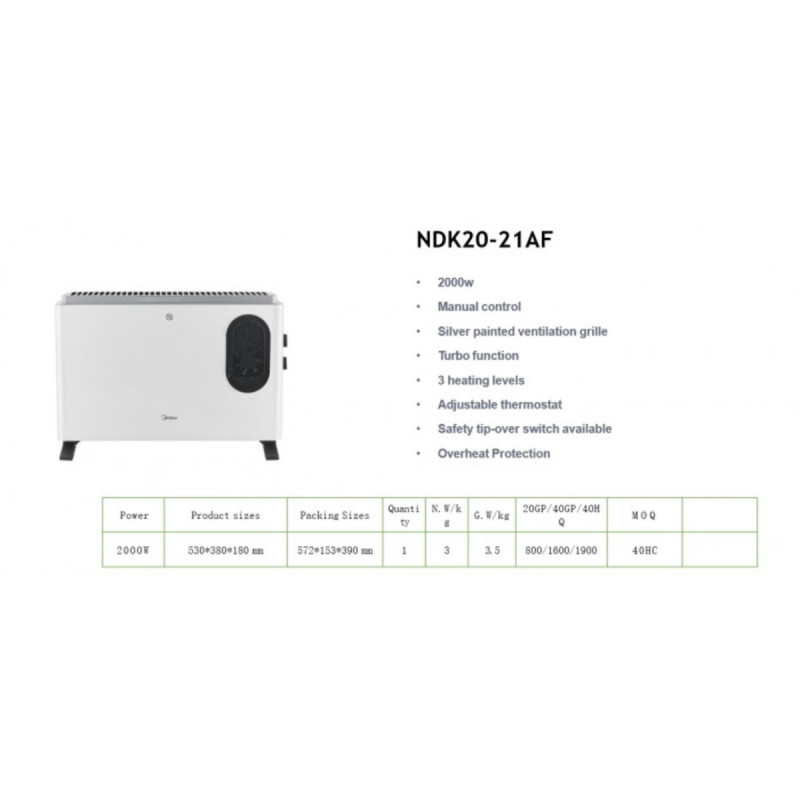 MIDEA Конвектор электрический NDK20-21AF