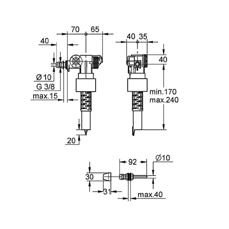 Grohe Наполнительный клапан смыва с компенсатором смещения (37092000)