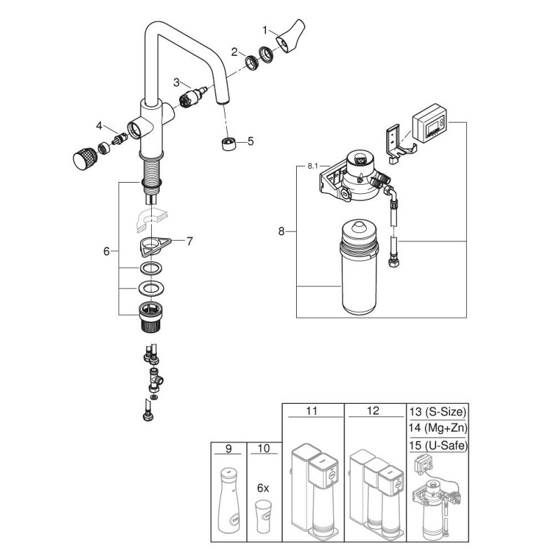 Grohe Blue Pure Start Стартовый комплект с угольным фильтром (30596000)