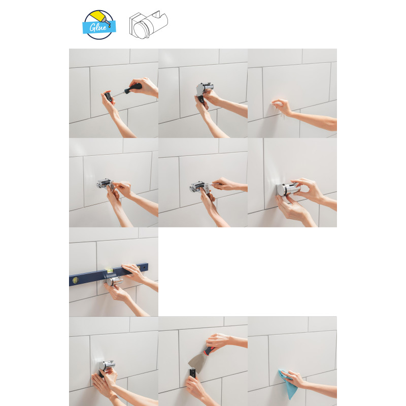 Grohe QuickFix Vitalio Universal Настінний тримач для ручного душу, регулюємий (26183001)