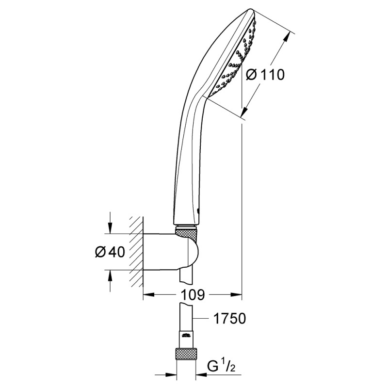 Grohe QuickFix Vitalio Joy 110 Mono Душовий набір, 1 режим струменю (27324000)