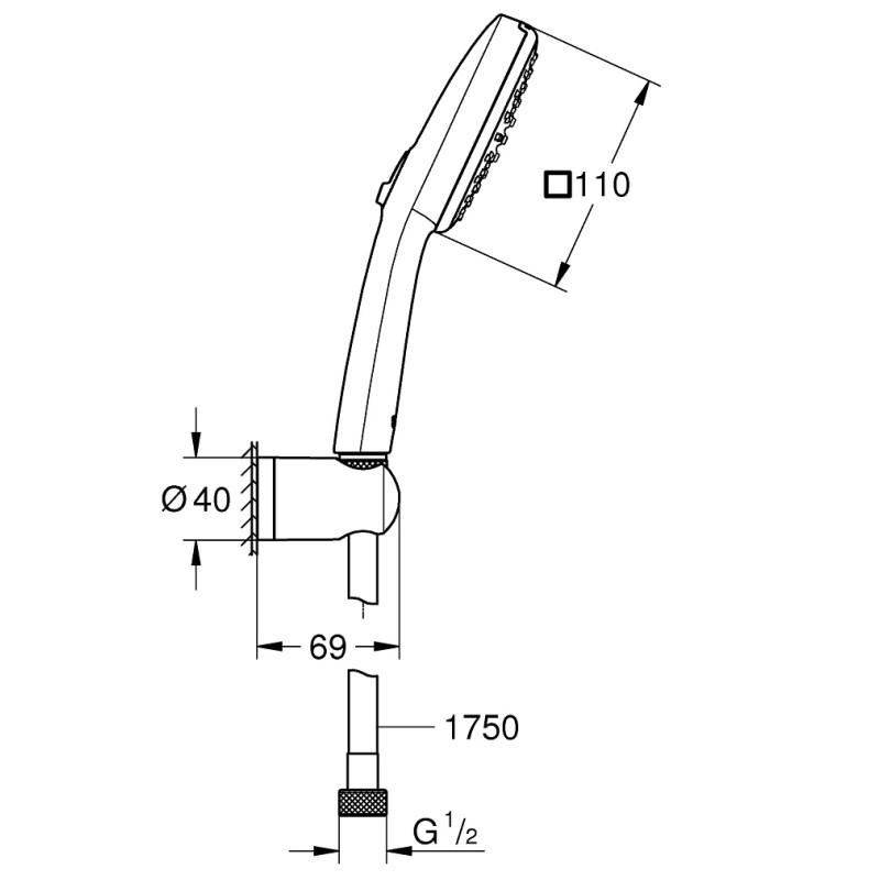 Grohe Quickfix Vitalio Comfort 110 Душовий набір, 2 режими струменю (26399001)