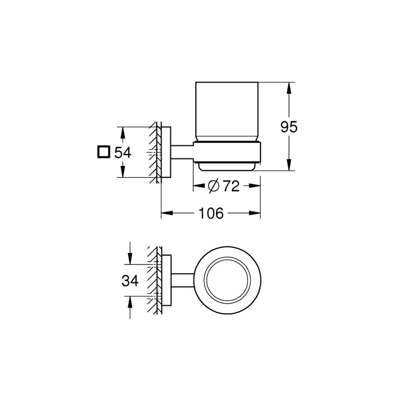 Grohe QuickFix Start Cube Стакан скляний з тримачем (41097000)