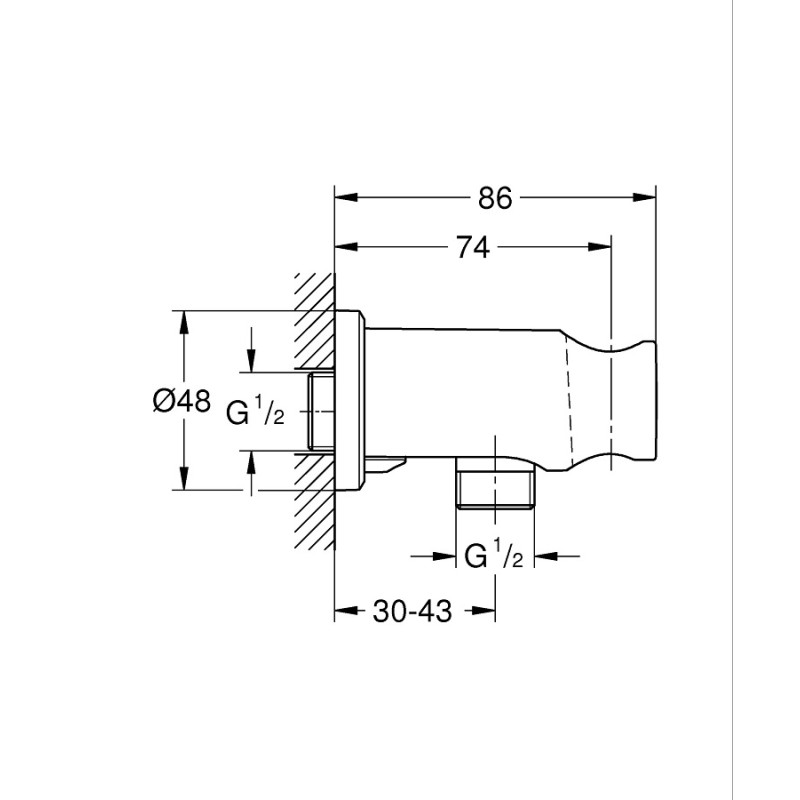 Grohe Rainshower Підключення душового шлангу з тримачем (26658000)