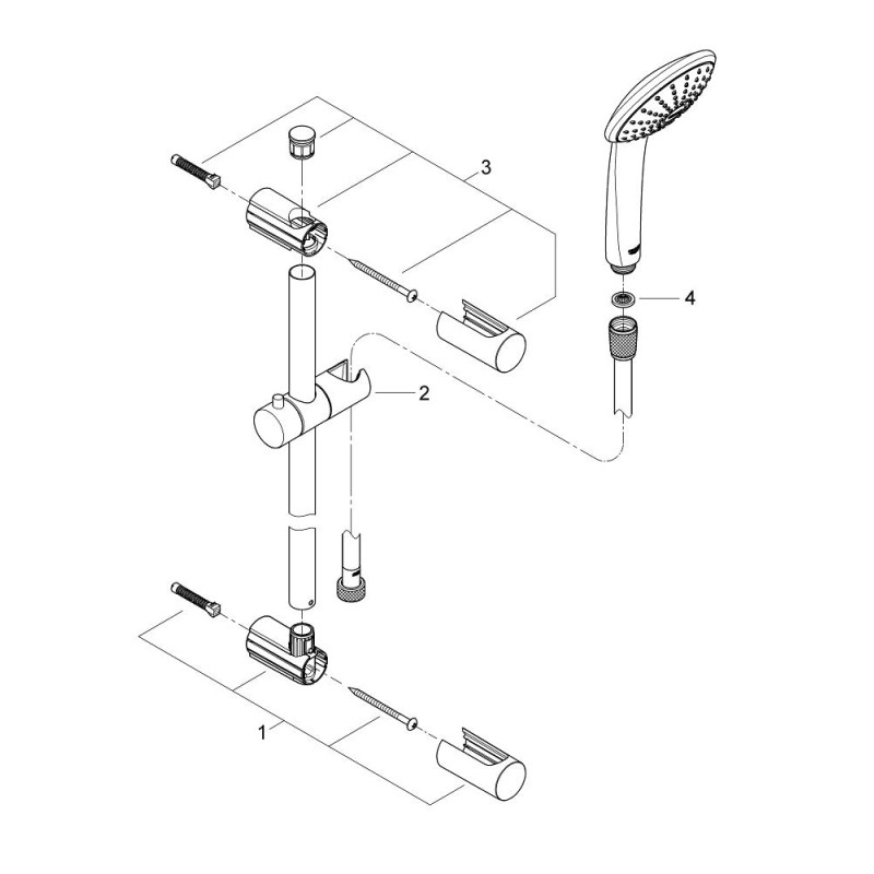 Grohe QuickFix Vitalio Joy Mono Душовий гарнітур, 1 режим струменя (27322000)