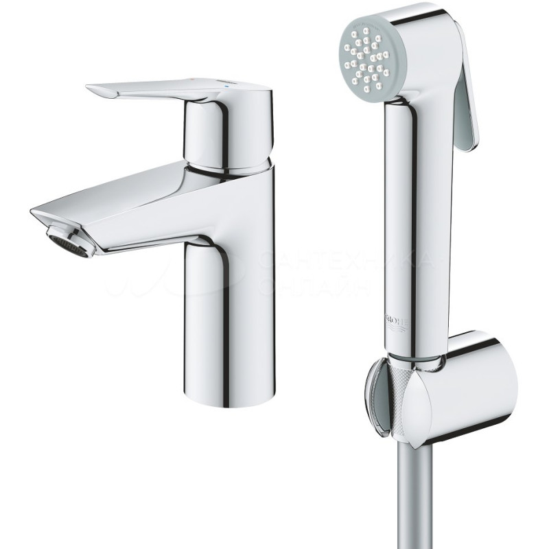 Grohe QuickFix Start Одноважільний змішувач для раковини S-Size із гігієнічним душем (23123003)