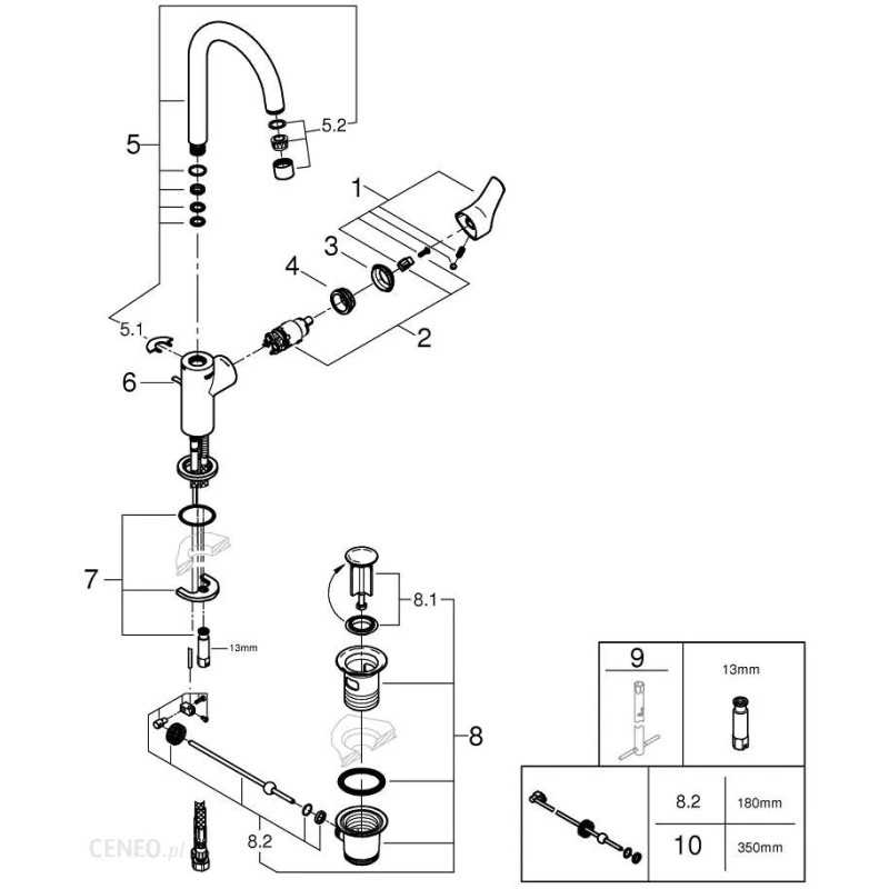 Grohe QuickFix Start Одноважільний змішувач для раковини L-Size (24203002)
