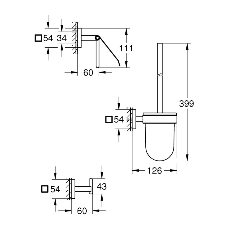 Grohe QuickFix Start Cube Набір аксесуарів 3 в 1 для вбиральні (411232430)