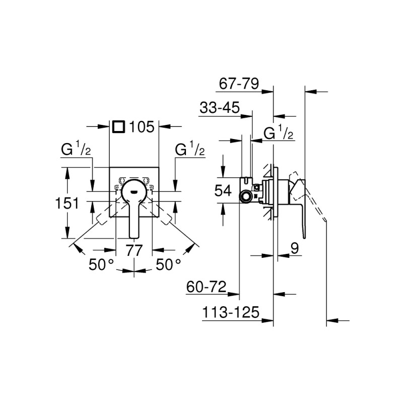 Grohe Lineare Одноважільний змішувач для душ (29198000)