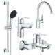 Grohe Набiр змiшувачiв QuickFix Start Edge 4 в 1 для ванни та кухні (UA202501SK)