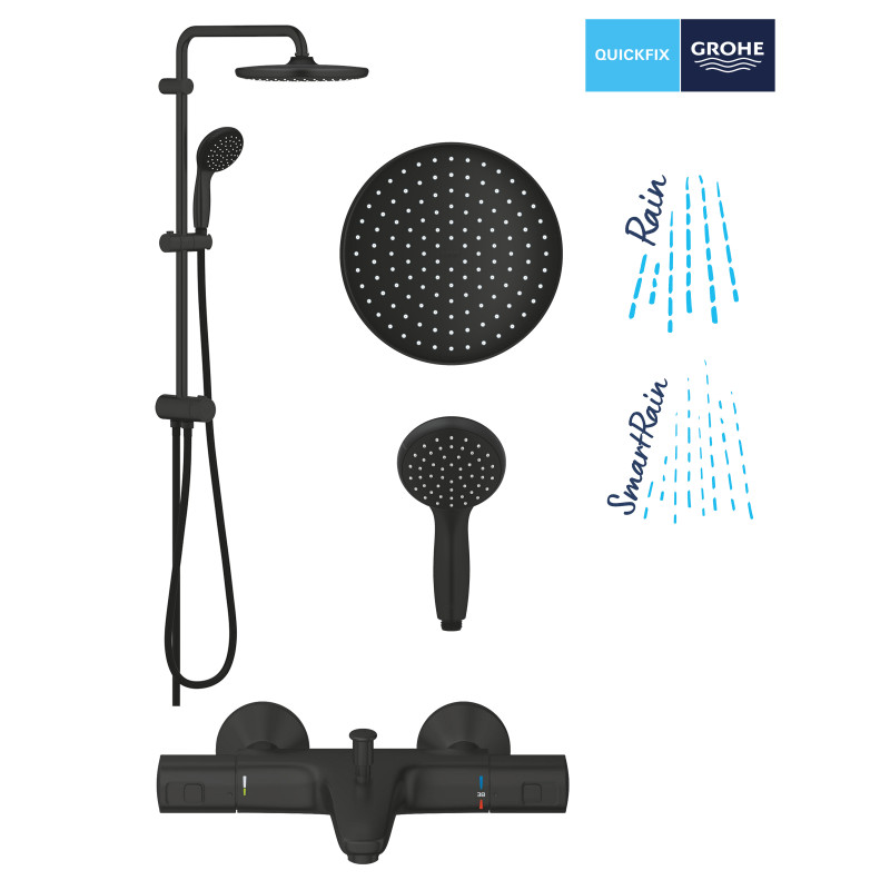 Grohe Precision Start Термостат для ванни + Душова система Vitalio Start System 250 Cube (UA303904TR)