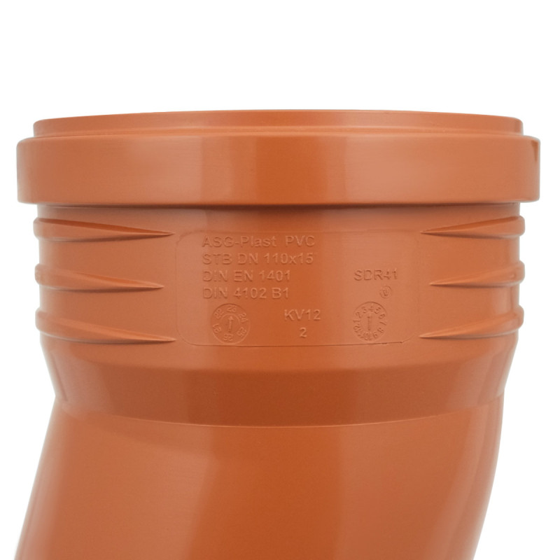 ASG Колено ESTERNO ø 110мм х15° (85372)