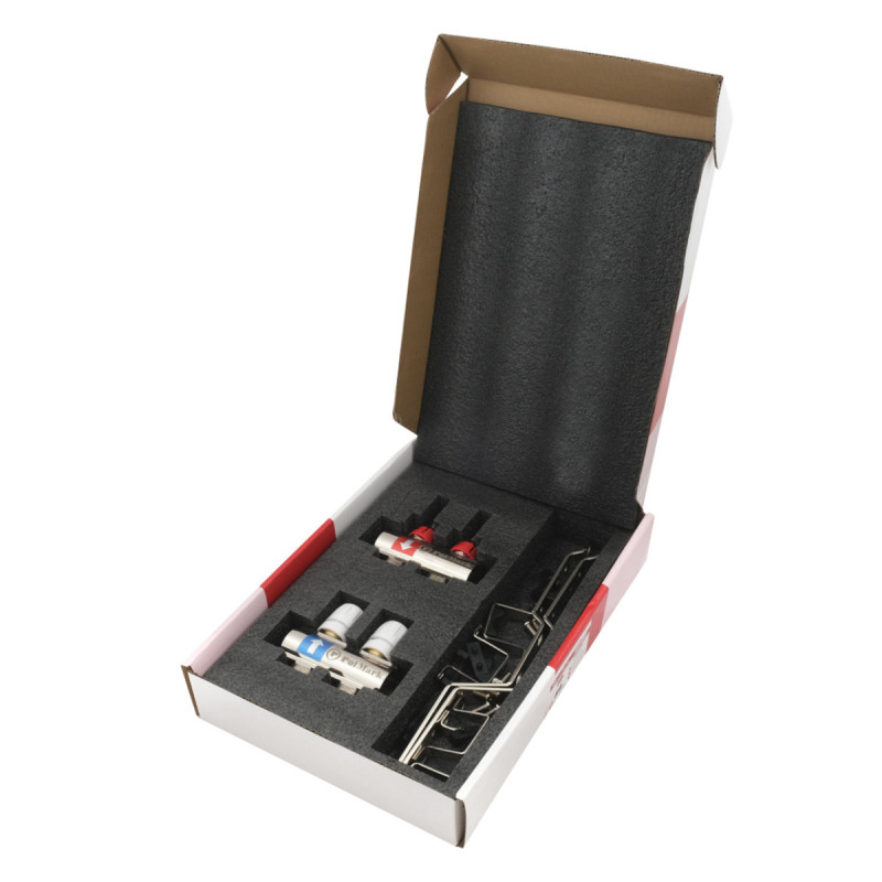 Коллектор Polmark 1"x3/4" 2 выхода с термоклапанами и расходомерами PBMF102 (89852)