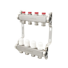 Коллектор Polmark 1"x3/4" 4 выхода с термоклапанами без евроконусов (євроконусів)