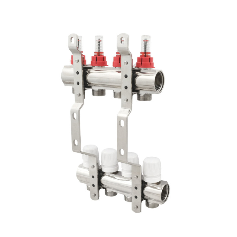 Коллектор Polmark 1"x3/4" 4 выхода с термоклапанами и расходомерами PBMF104 (PBMF104)