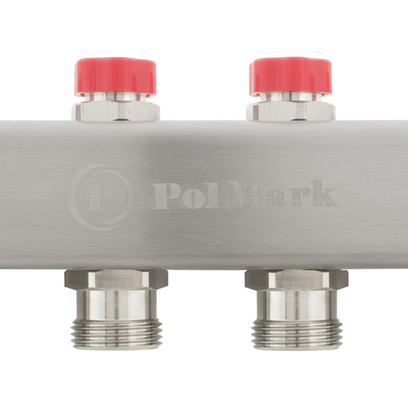 Коллектор Polmark 1"x3/4" 6 выходов с термоклапанами без евроконусов (євроконусів)