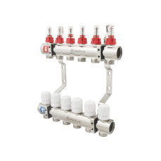 Коллектор Polmark 1"x3/4" 6 выходов с термоклапанами и расходомерами PBMF106 (PBMF106)