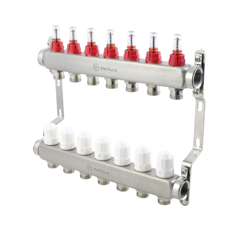 Коллектор Polmark 1"x3/4" 7 выходов с расходомерами PSMF107 (PSMF107)