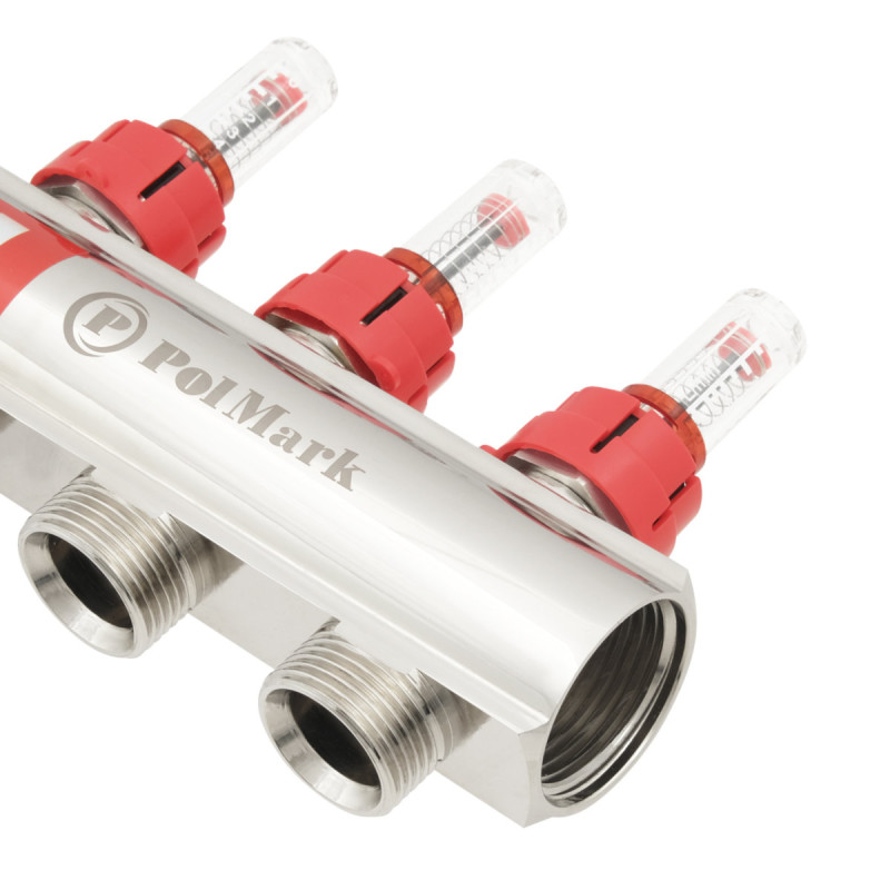 Коллектор Polmark 1"x3/4" 10 выходов с термоклапанами и расходомерами PBMF110 (PBMF110)