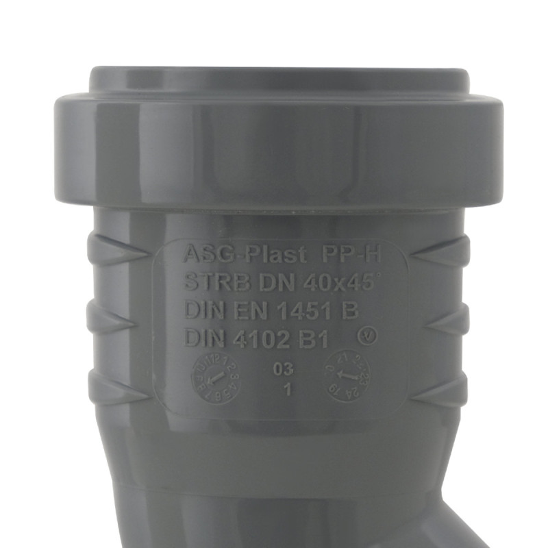 ASG Колено HTR ф40 мм x45° (x45°)