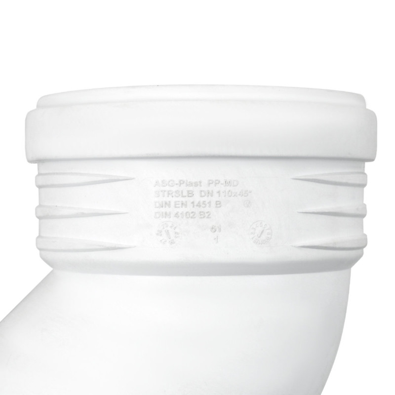 ASG Колено внутреннее бесшумное S-LINE Ø 110мм x45° (x45°)