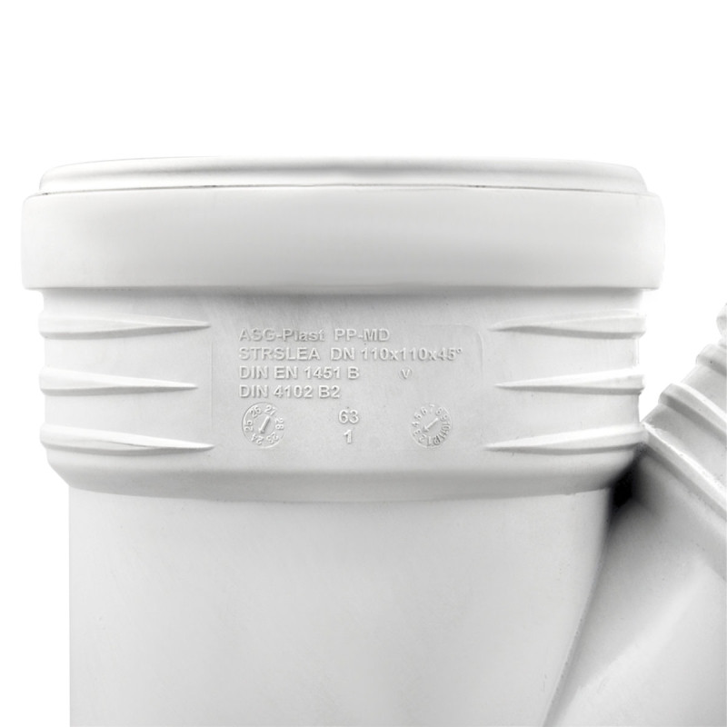 ASG Тройник внутренний бесшумный S-LINE ø 110мм x45° (x45°)