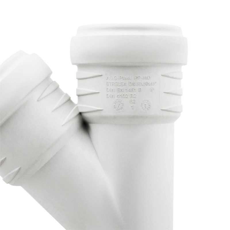 ASG Тройник внутренний бесшумный S-LINE ø 50мм x45° (x45°)