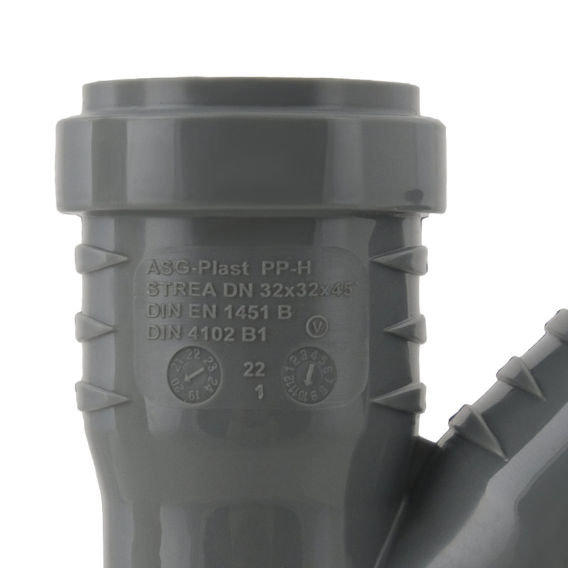 ASG Тройник внутренний HTR ф32мм x45° (x45°)