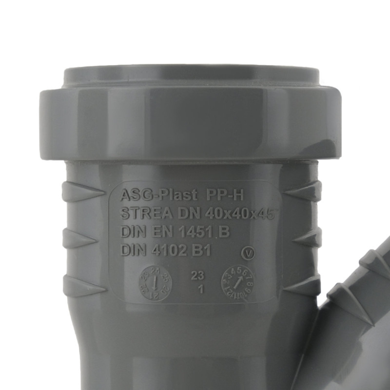 ASG Тройник внутренний HTR ф40мм x45° (x45°)