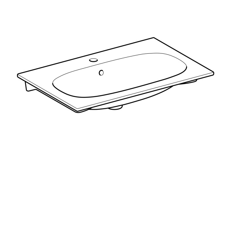 Geberit 500.641.01.2 Acanto Slim Умивальник вбудовуваний в стільницю 75 см, з отвором, з переливом, білий