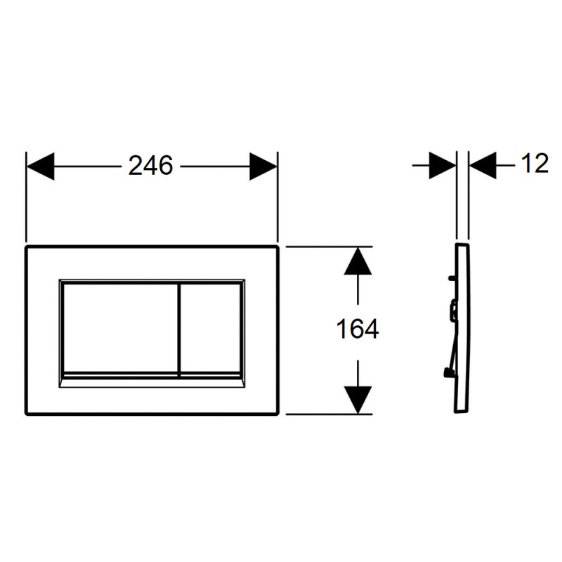 Geberit 115.883.JQ.1 Sigma30 Клавіша змиву, подвійний змив, легкоочисна поверхня, хром мат/хром глянець