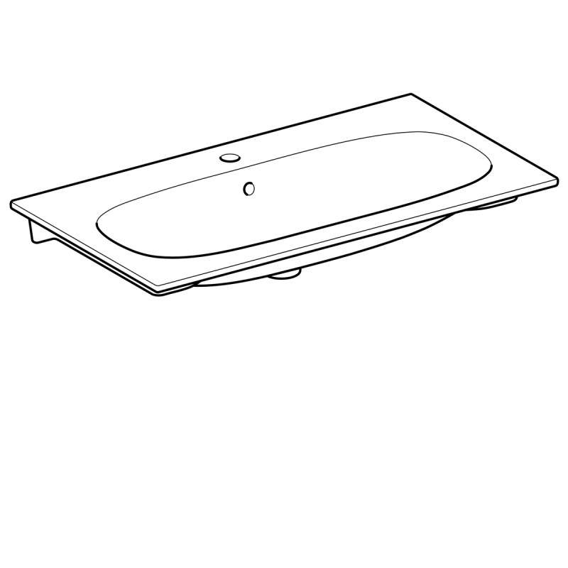 Geberit 500.642.01.2 Acanto Slim Умивальник вбудовуваний в стільницю 90 см, з отвором, з переливом, білий