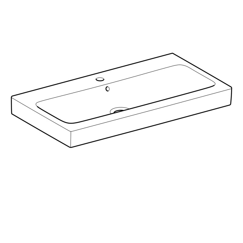 Geberit 124090000 iCon Умывальник 90 см, с 1 отв.под смеситель, с переливом, цвет белый глянец