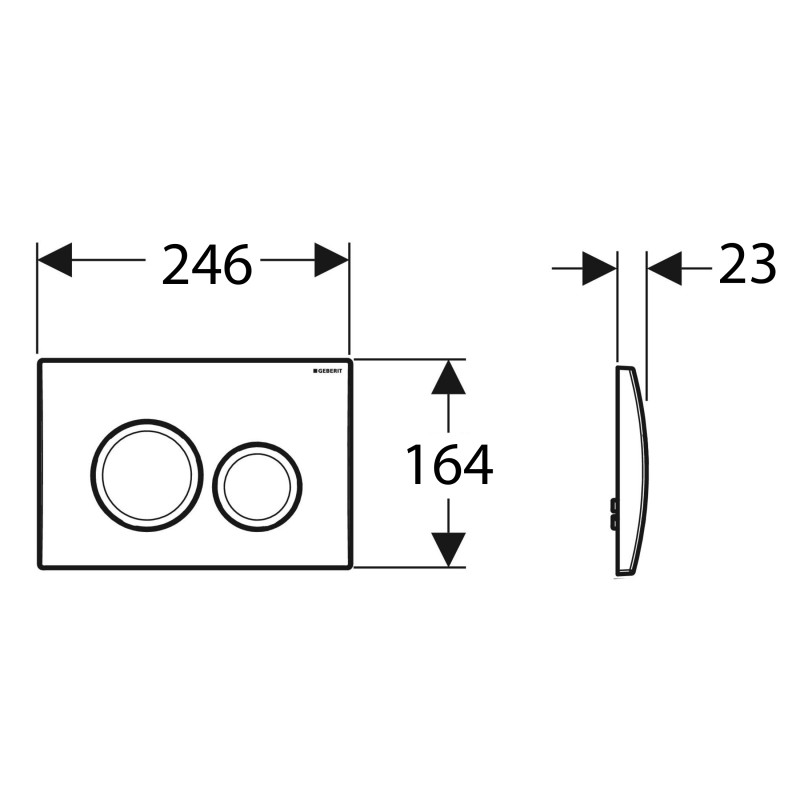 Geberit 115.127.11.1 Delta20 Клавіша змиву з подвійним змивом: Альпійський білий глянець