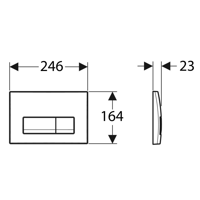 Geberit 115.119.46.1 Delta50 Клавіша змиву з подвійним змивом: Матовий хром