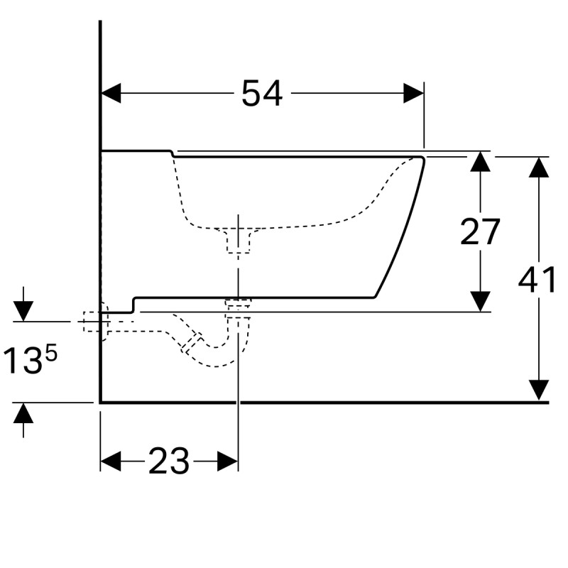 Geberit 500. 501.01.1 Xeno2 Біде підвісне з покриттямKeraTect, без переливу, колір білий