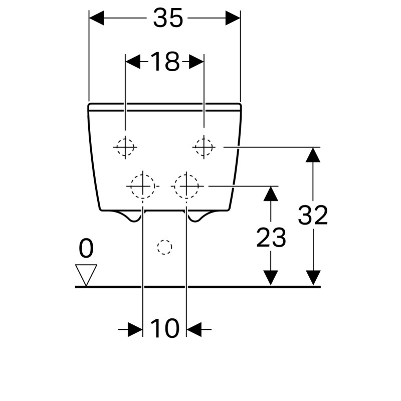 Geberit 500. 501.01.1 Xeno2 Біде підвісне з покриттямKeraTect, без переливу, колір білий