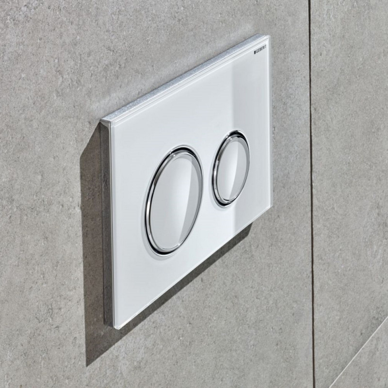 Geberit 115.884.SI.1 Sigma21Клавиша смыва, двойной смыв, белое стекло