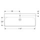 Geberit 500.226.01.1 Smyle Square Раковина 120см, з 1 отв.під зміш., з переливом, колір білий глянець