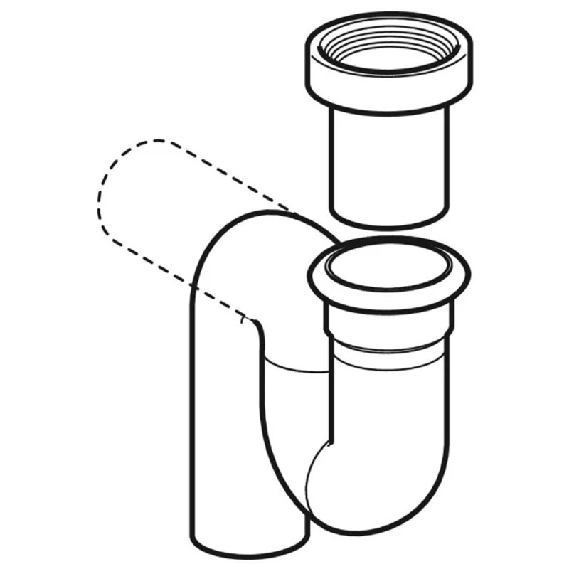 Geberit 167.733.16.1 Сифон для чаши Генуя горизонтальныйй выпуск: d=110мм, черный