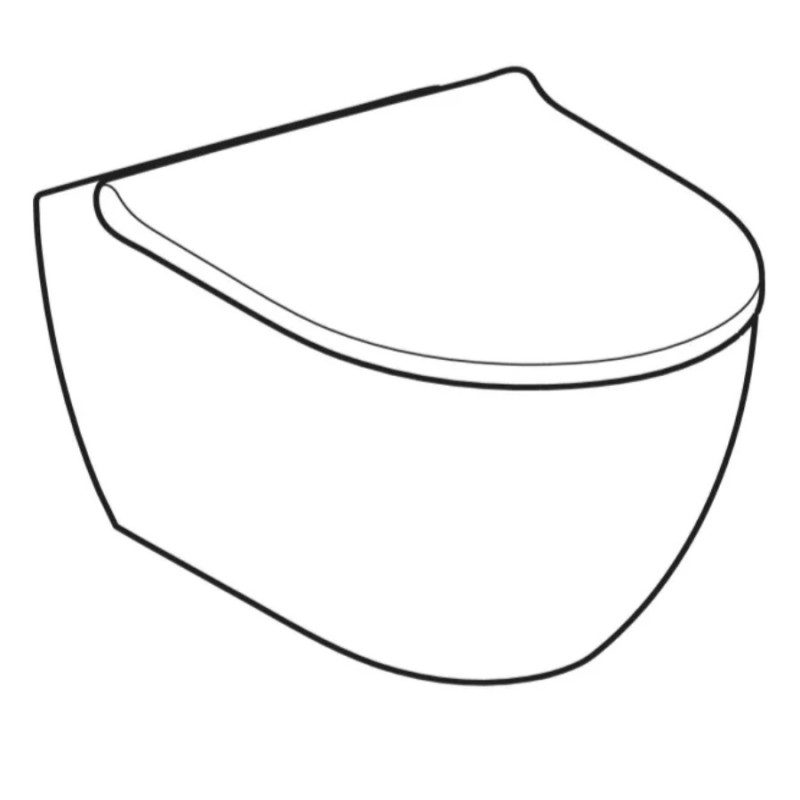 Geberit 502.774.00.1 Комплект подвесной унитаз Acanto, закрытая форма, TurboFlush, с крышкой Duroplast, Softclose, Quickfix, белый глянец