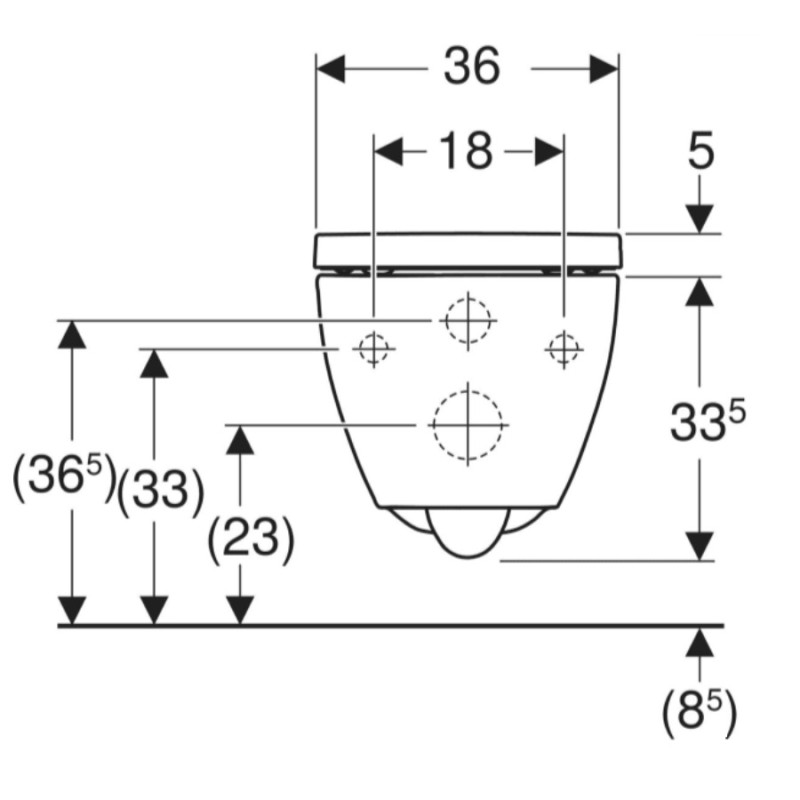 Geberit 502.774.00.1 Комплект подвесной унитаз Acanto, закрытая форма, TurboFlush, с крышкой Duroplast, Softclose, Quickfix, белый глянец