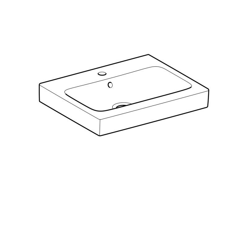 Geberit 124060000 iCon Умывальник 60 см, с 1 отв.под смеситель, с переливом, цвет белый глянец